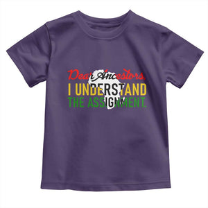 Black History Toddler T Shirt Dear Ancestors I Understand The Assignment TS14 Purple Print Your Wear