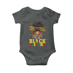 Black History Month Baby Onesie Messy Pun Afro African American TS14 Dark Heather Print Your Wear