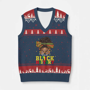 Black History Month V-Neck Knit Sweater Vest Messy Pun Afro African American TS14 Navy Red Print Your Wear