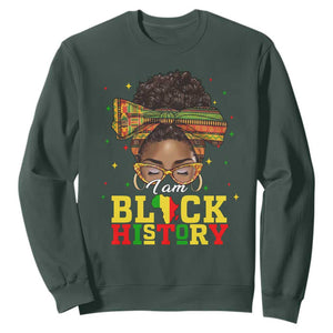 Black History Month Sweatshirt Messy Pun Afro African American TS14 Dark Forest Green Print Your Wear
