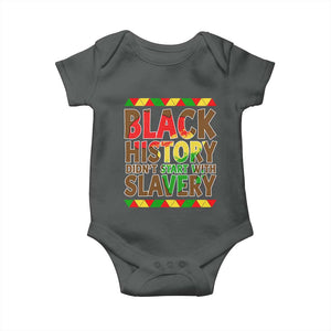 Black History Month Baby Onesie Black History Month Didn't Start With Slavery TS14 Dark Heather Print Your Wear
