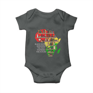 Black History Teacher Baby Onesie Black History Honoring The Past Inspiring The Future TS14 Dark Heather Print Your Wear