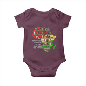 Black History Teacher Baby Onesie Black History Honoring The Past Inspiring The Future TS14 Maroon Print Your Wear