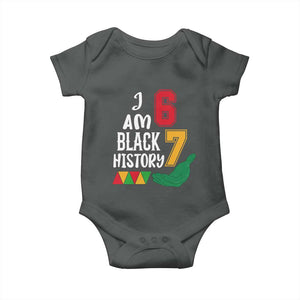 Funny Six Seven African American Baby Onesie Black History Month TS14 Dark Heather Print Your Wear
