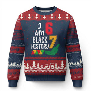 Funny Six Seven African American Ugly Christmas Sweater Black History Month TS14 Navy Red Print Your Wear