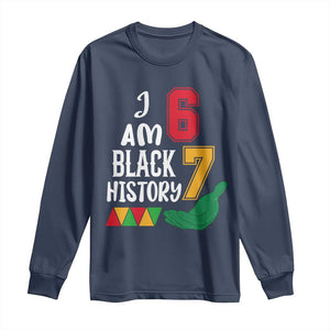 Funny Six Seven African American Long Sleeve Shirt Black History Month TS14 Navy Print Your Wear