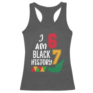 Funny Six Seven African American Racerback Tank Top Black History Month TS14 Dark Heather Print Your Wear