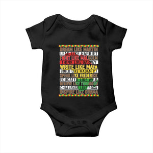 Black History Month Baby Onesie Dream Like Martin Lead Like Harriet TS14 Black Print Your Wear