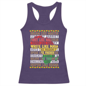 Black History Month Racerback Tank Top Dream Like Martin Lead Like Harriet TS14 Purple Print Your Wear