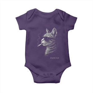 Fck Ice Baby Onesie Funny Cat Smoking Anti ICE Meme TS14 Purple Print Your Wear