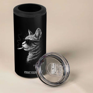 Fck Ice 4 in 1 Can Cooler Tumbler Funny Cat Smoking Anti ICE Meme TS14 Print Your Wear