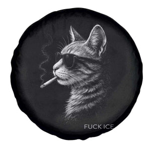 Fck Ice Spare Tire Cover Funny Cat Smoking Anti ICE Meme TS14 Print Your Wear