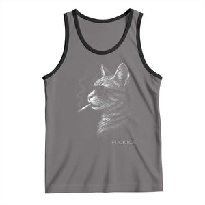 Fck Ice Tank Top Funny Cat Smoking Anti ICE Meme TS14 Deep Heather Black Print Your Wear