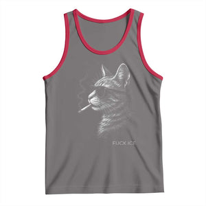 Fck Ice Tank Top Funny Cat Smoking Anti ICE Meme TS14 Deep Heather Red Print Your Wear