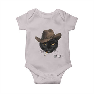 Funny Cowboy Cat Smoking Anti ICE Protest Meme Baby Onesie TS14 Ice Gray Print Your Wear