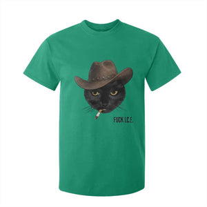 Funny Cowboy Cat Smoking Anti ICE Protest Meme T Shirt For Kid TS14 Irish Green Print Your Wear