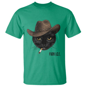 Funny Cowboy Cat Smoking Anti ICE Protest Meme T Shirt TS14 Irish Green Print Your Wear