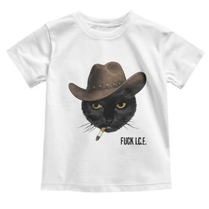 Funny Cowboy Cat Smoking Anti ICE Protest Meme Toddler T Shirt TS14 White Print Your Wear