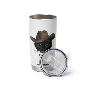 Funny Cowboy Cat Smoking Anti ICE Protest Meme Tumbler Cup TS14 Print Your Wear