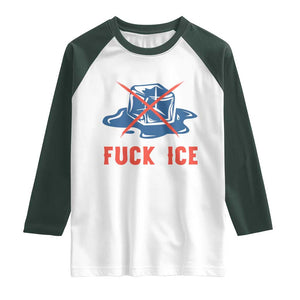 Ice Cube Anti ICE Immigration Human Rights Meme Raglan Shirt TS14 White Dark Forest Green Print Your Wear