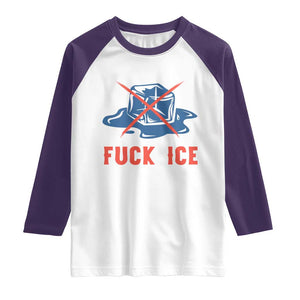 Ice Cube Anti ICE Immigration Human Rights Meme Raglan Shirt TS14 White Purple Print Your Wear