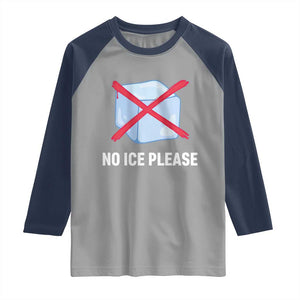 No Ice Please Raglan Shirt Ice Cube Anti ICE Deportation Human Rights Protest TS14 Sport Gray Navy Print Your Wear