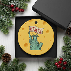 Fck Ice No Human Is Illegal Ceramic Ornament Statue of Liberty Anti ICE Immigration Human Rights Protest TS14 1pc Yellow Cheese Print Your Wear