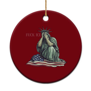 Statue of Liberty Anti ICE Deportation Human Rights Protest Ceramic Ornament TS14 1pc Red Print Your Wear