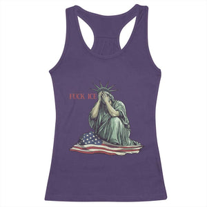Statue of Liberty Anti ICE Deportation Human Rights Protest Racerback Tank Top TS14 Purple Print Your Wear
