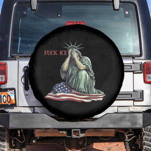 Statue of Liberty Anti ICE Deportation Human Rights Protest Spare Tire Cover TS14 No hole Black Print Your Wear