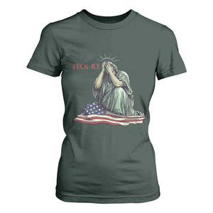 Statue of Liberty Anti ICE Deportation Human Rights Protest T Shirt For Women TS14 Dark Forest Green Print Your Wear