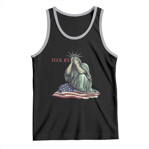 Statue of Liberty Anti ICE Deportation Human Rights Protest Tank Top TS14 Black Athletic Heather Print Your Wear