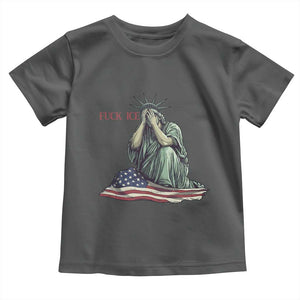 Statue of Liberty Anti ICE Deportation Human Rights Protest Toddler T Shirt TS14 Dark Heather Print Your Wear