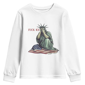 Statue of Liberty Anti ICE Deportation Human Rights Protest Youth Sweatshirt TS14 White Print Your Wear
