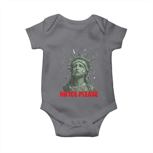 No Ice Please Baby Onesie Statue of Liberty Crying Anti ICE Deportation Human Rights TS14 Charcoal Print Your Wear