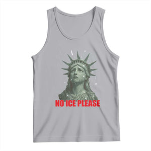 No Ice Please Tank Top Statue of Liberty Crying Anti ICE Deportation Human Rights TS14 Athletic Heather Print Your Wear