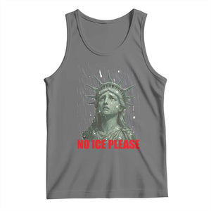 No Ice Please Tank Top Statue of Liberty Crying Anti ICE Deportation Human Rights TS14 Black Heather Print Your Wear