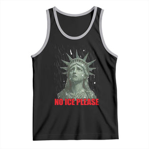 No Ice Please Tank Top Statue of Liberty Crying Anti ICE Deportation Human Rights TS14 Black Athletic Heather Print Your Wear