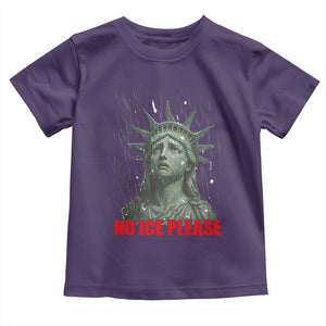 No Ice Please Toddler T Shirt Statue of Liberty Crying Anti ICE Deportation Human Rights TS14 Purple Print Your Wear