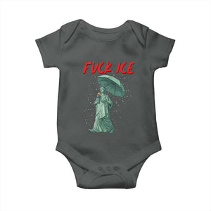 Statue of Liberty Crying Anti ICE Protest Meme Baby Onesie TS14 Dark Heather Print Your Wear