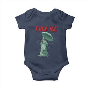Statue of Liberty Crying Anti ICE Protest Meme Baby Onesie TS14 Navy Print Your Wear