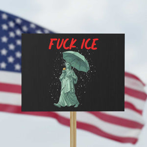 Statue of Liberty Crying Anti ICE Protest Meme Protest Sign TS14 Horizontal 18" × 24" Black Print Your Wear