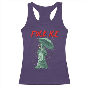 Statue of Liberty Crying Anti ICE Protest Meme Racerback Tank Top TS14 Purple Print Your Wear