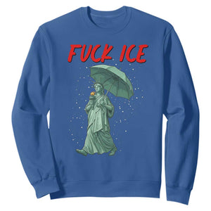 Statue of Liberty Crying Anti ICE Protest Meme Sweatshirt TS14 Royal Blue Print Your Wear