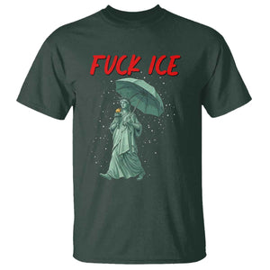 Statue of Liberty Crying Anti ICE Protest Meme T Shirt TS14 Dark Forest Green Print Your Wear
