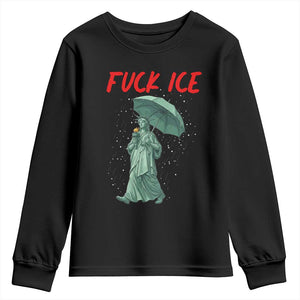 Statue of Liberty Crying Anti ICE Protest Meme Youth Sweatshirt TS14 Black Print Your Wear