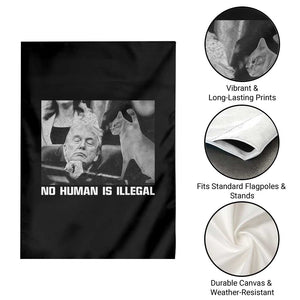 No Human Is Illegal Garden Flag Funny Cat Anti ICE Meme TS14 Print Your Wear