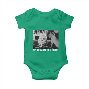 No Human Is Illegal Baby Onesie Funny Cat Anti ICE Meme TS14 Irish Green Print Your Wear