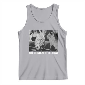 No Human Is Illegal Tank Top Funny Cat Anti ICE Meme TS14 Athletic Heather Print Your Wear
