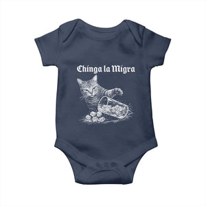 Funny Cat Anti ICE Meme Baby Onesie TS14 Navy Print Your Wear
